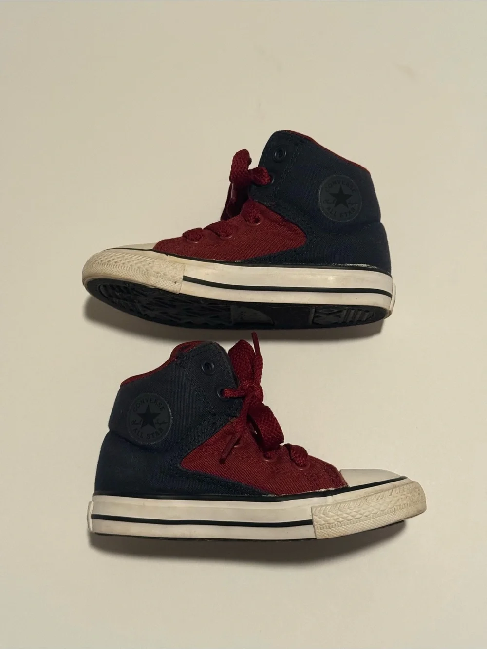 Converse All Star Burgundy and Navy High-Top Sneakers Kids Size 7